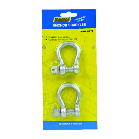 Seachoice Galvanized Steel 11.5 in. L X 3/8 in. W Shackle 2 pk