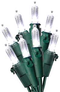 Hometown Holidays U12E745A Mini Light Set, Christmas, 120 V, 4.8 W, 50-Lamp, LED, Cool White, 25000 hr Average Life