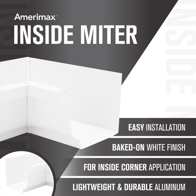 Amerimax 3.5 in. H X 3.75 in. W X 7.5 in. L White Aluminum K Inside Miter, Pack of 16
