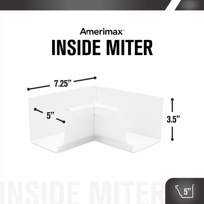 Amerimax 3.5 in. H X 3.75 in. W X 7.5 in. L White Aluminum K Inside Miter, Pack of 16