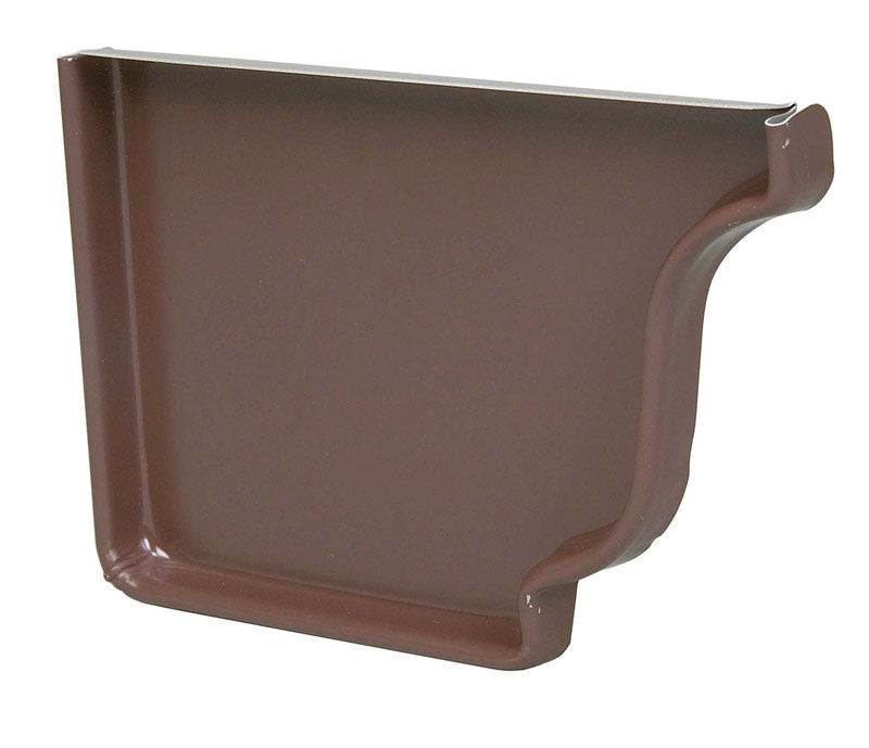 Amerimax 0.5 in. H X 3.5 in. W X 5 in. L Brown Aluminum K Left End Cap, Pack of 15