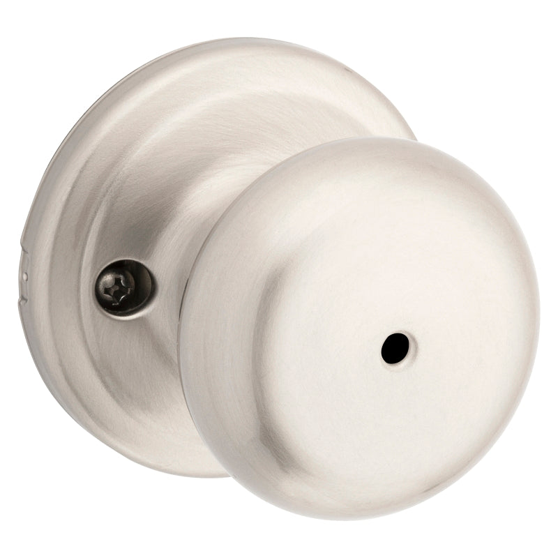 Kwikset Signature Series 730J 15 CP Privacy Lockset, Juno, Mushroom Design, Knob Handle, Satin Nickel, Zinc, Silver
