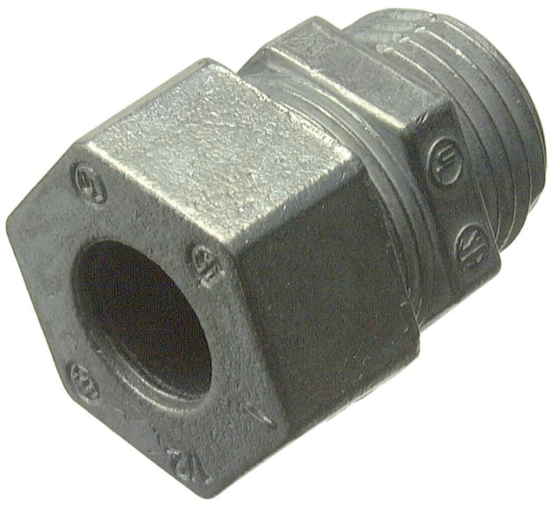 Halex 21692 Strain Relief Cord Connector, 1/2 in, Zinc, Pack of 8