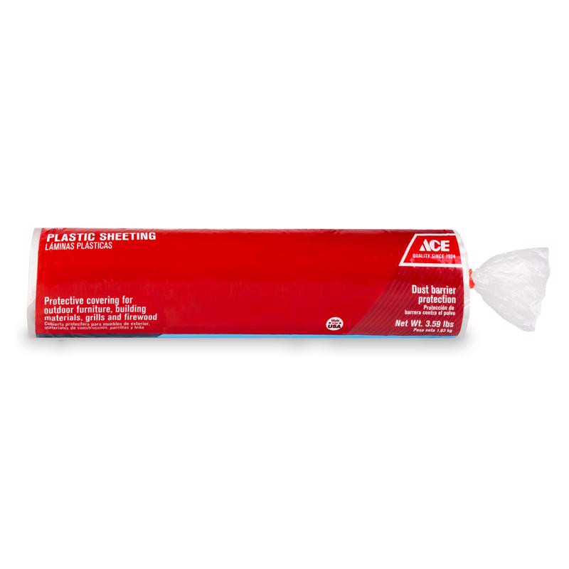 Ace Plastic Sheeting 3 mil X 10 ft. W X 25 ft. L Polyethylene Clear, Pack of 12