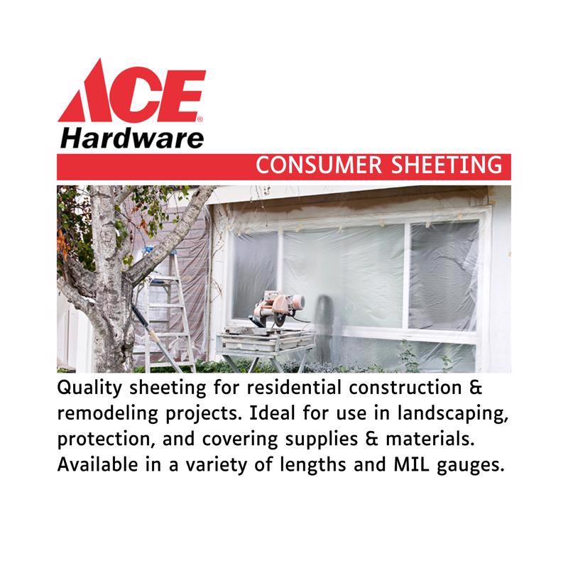Ace Plastic Sheeting 3 mil X 10 ft. W X 25 ft. L Polyethylene Clear, Pack of 12