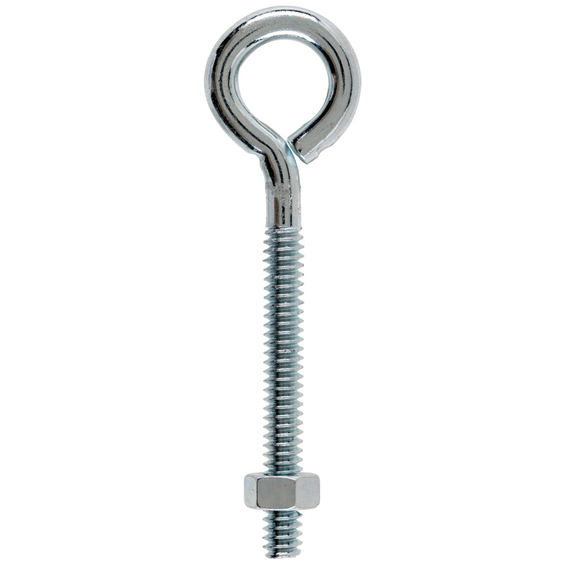 Hampton 3/16 in. X 2.5 in. L Zinc-Plated Steel Eyebolt Nut Included, Pack of 10