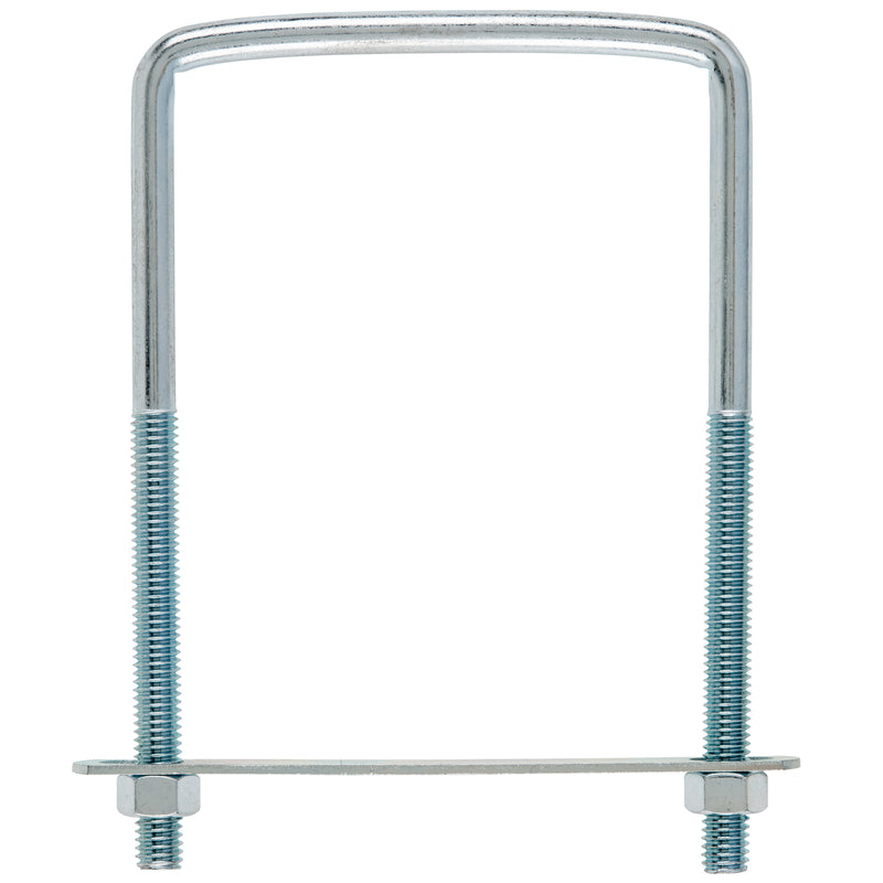 Hampton 3/8 in. X 4 in. W X 6 in. L Coarse Zinc-Plated Steel Square Bend U Bolt, Pack of 10
