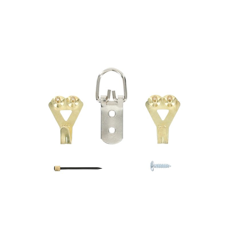 OOK 55075 Perfect Hang Kit, 50 lb, Steel, Brass