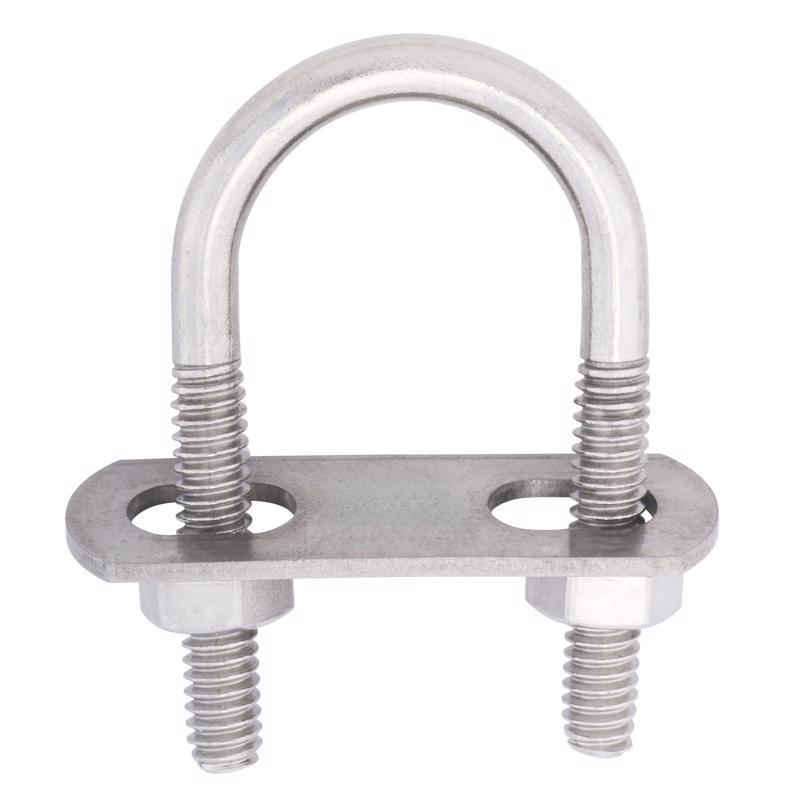 Hampton 1/4 in. X 1-1/8 in. W X 2 in. L Coarse Stainless Steel U-Bolt, Pack of 5