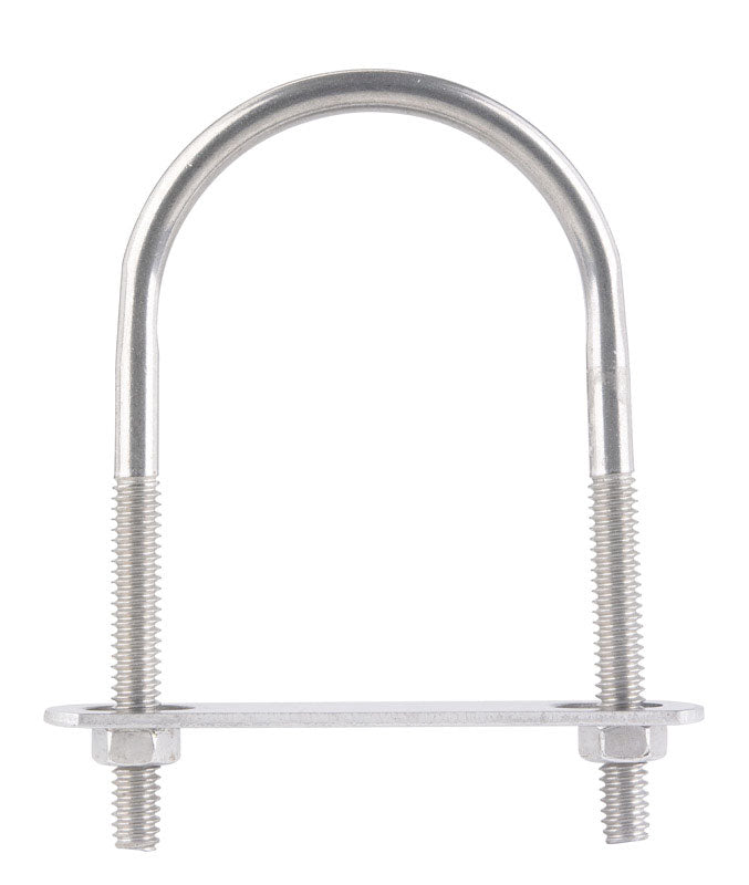 Hampton 1/4 in. X 2 in. W X 3-1/2 in. L Coarse Stainless Steel U-Bolt, Pack of 5