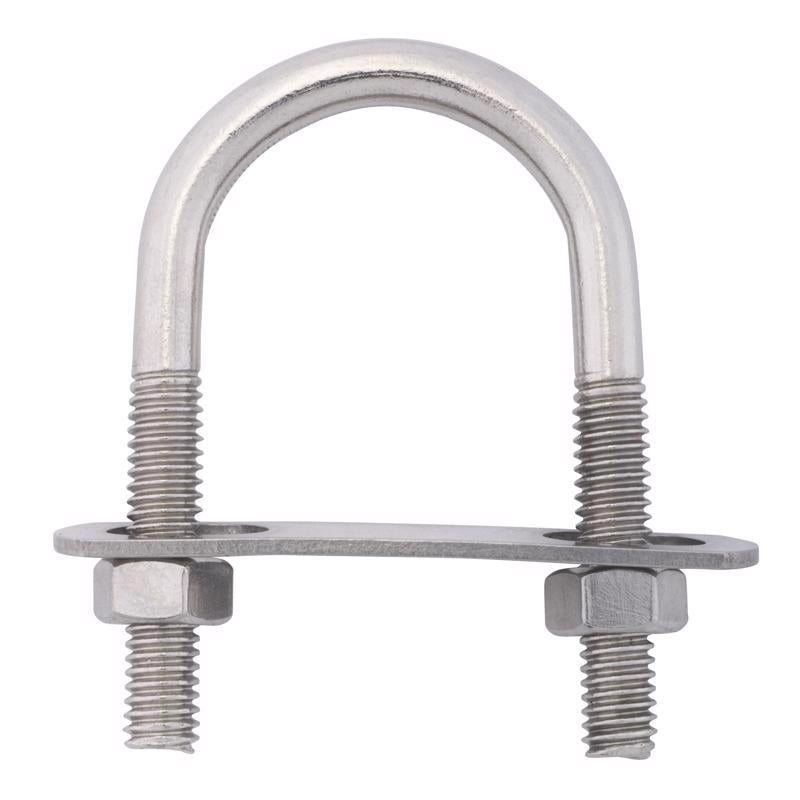 Hampton 5/16 in. X 1-3/8 in. W X 2-1/2 in. L Coarse Zinc-Plated Stainless Steel U-Bolt, Pack of 5