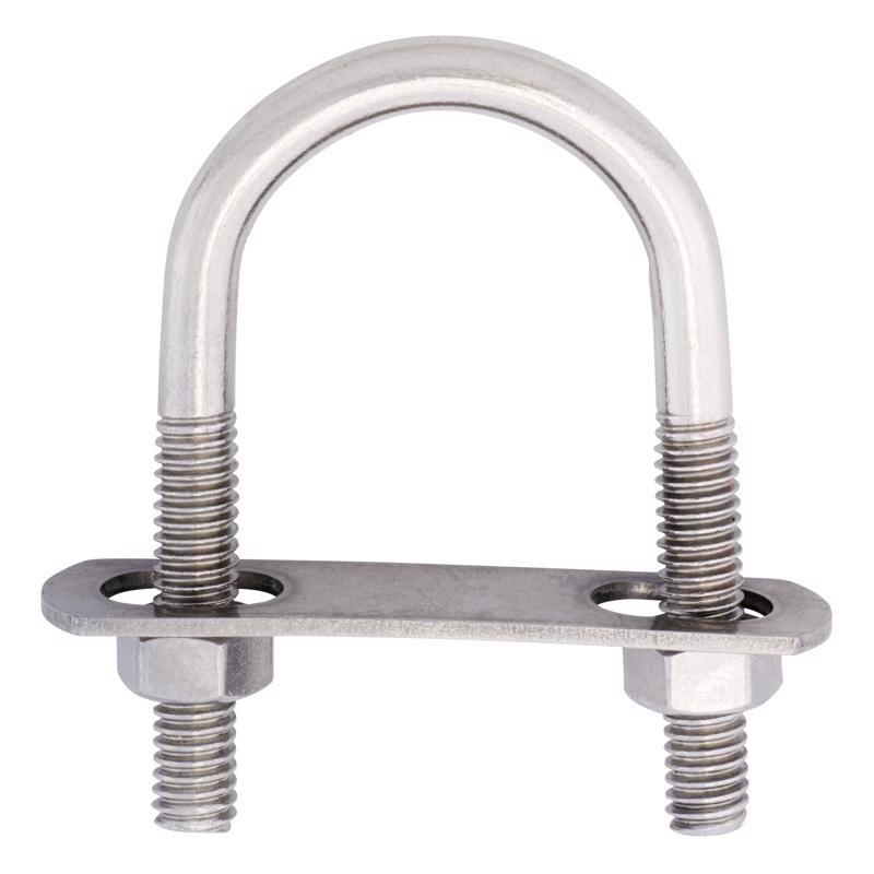 Hampton 5/16 in. X 1-3/8 in. W X 2-1/2 in. L Coarse Zinc-Plated Stainless Steel U-Bolt, Pack of 5