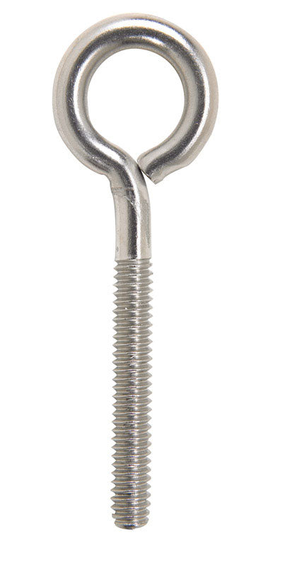 Hampton 1/4 in. X 3 in. L Stainless Stainless Steel Eyebolt Nut Included, Pack of 10
