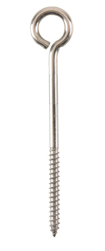Hampton 1/4 in. X 5 in. L Stainless Stainless Steel Lag Thread Eyebolt, Pack of 5