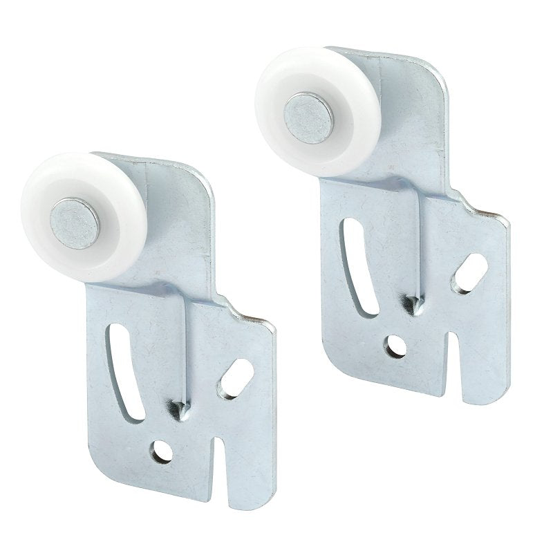 Prime-Line N 6500 Roller Assembly, 7/8 in Dia Roller, 1/4 in W Roller, Steel, Silver, 2-Roller, 60 lb, Side