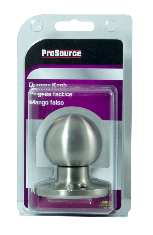 ProSource T3P40V-PS Dummy Knob, T3 Design, 1-3/8 to 1-3/4 in Thick Door, Stainless Steel, 65.7 mm Rose/Base