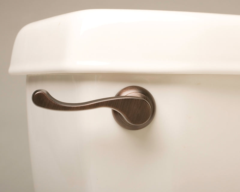 Plumb Pak PP836-74VBL Decorative Wallplate Toilet Tank Lever, Angled, Front, Side Mounting, 8 in L Flush Arm, Metal