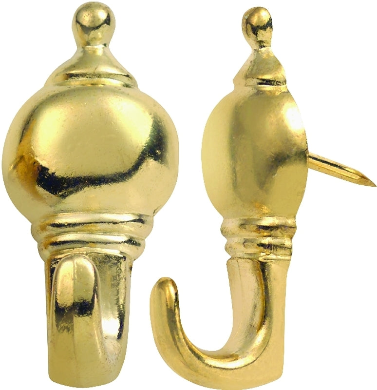 OOK Colonial Series 53500 Decorative Pushpin Hanger, 10 lb, Brass Plated