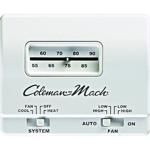 Coleman-Mach 7330B3441 24V Analog Heat/Cool Thermostat, White