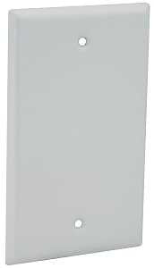 Hubbell 5173-1 Cover, Blank, Flat, 4-17/32 in L, 2-25/32 in W, 1-Gang, Metal, White, Powder-Coated, 50/CT
