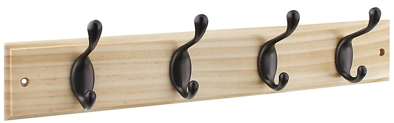 National Hardware B8170 Series S827-139 Hook Rail, 4 -Hook, Wood, Oil-Rubbed Bronze