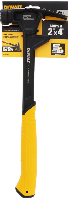 DEWALT TOUGHSeries DWHT51008 Demo Hammer, 22 oz Head, Claw Head, Steel Head, 16 in OAL