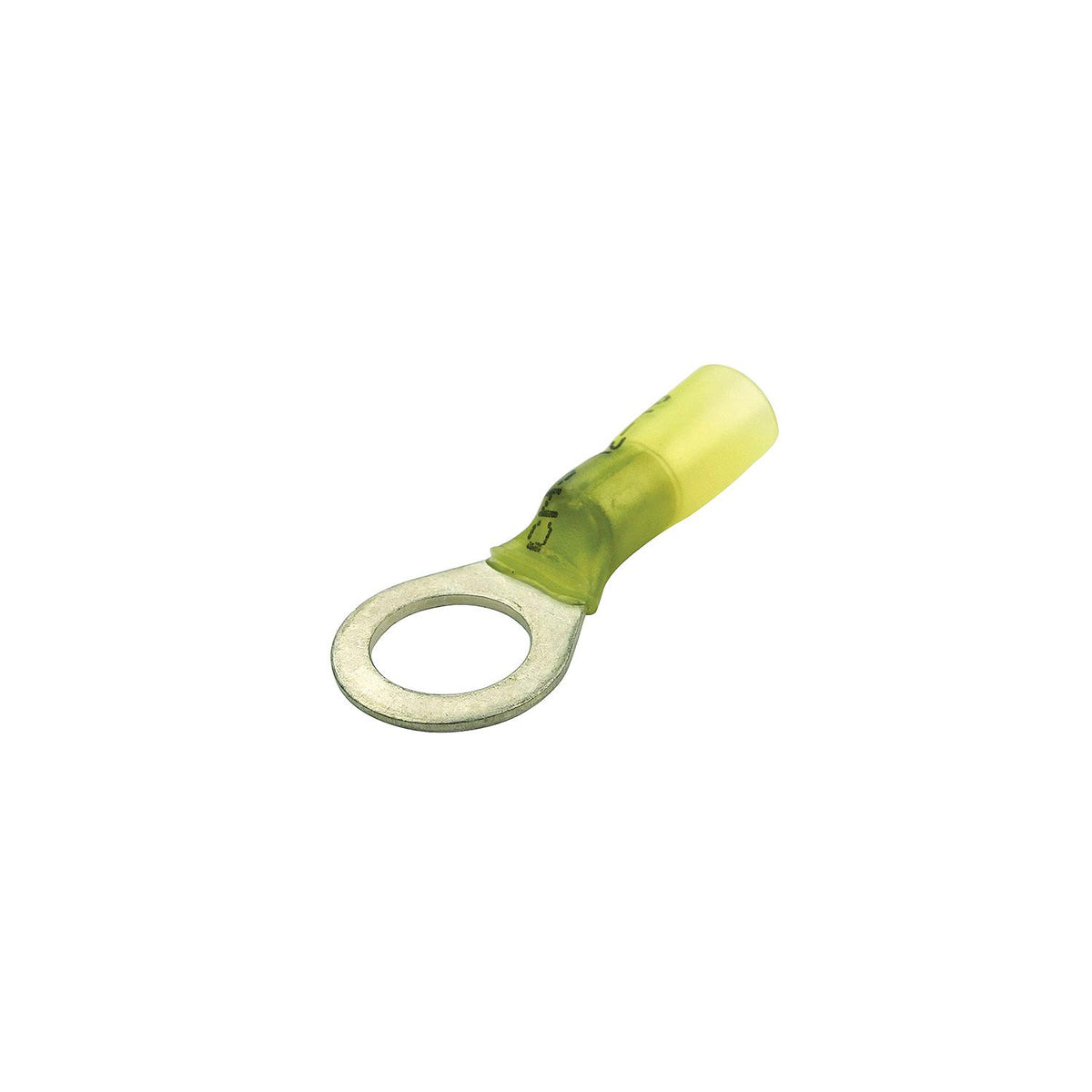 FulTyme RV Heat Shrink Ring Terminal, 12-10 Ga., 3/8″ Stud, Yellow, 3/Pk