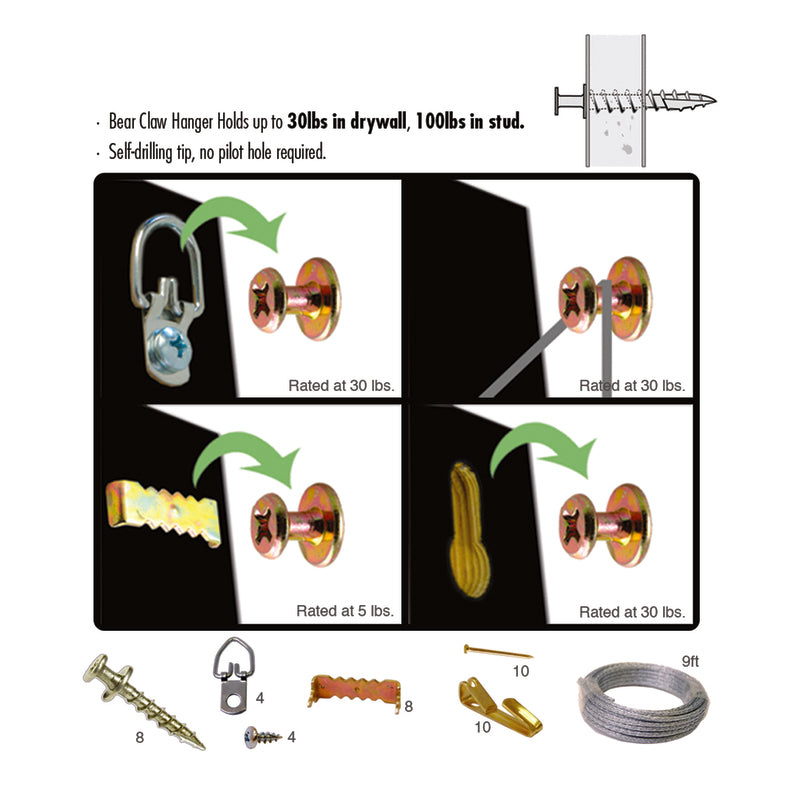 Hangman Hanger Picture Hanging Kit 100 lb 45 pc