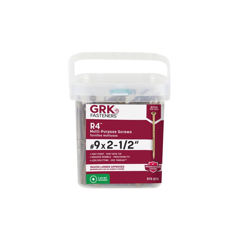GRK Fasteners No. 9 X 2-1/2 in. L Star Climatek W-Cut Multi-Purpose Screws 575 pk, Pack of 2