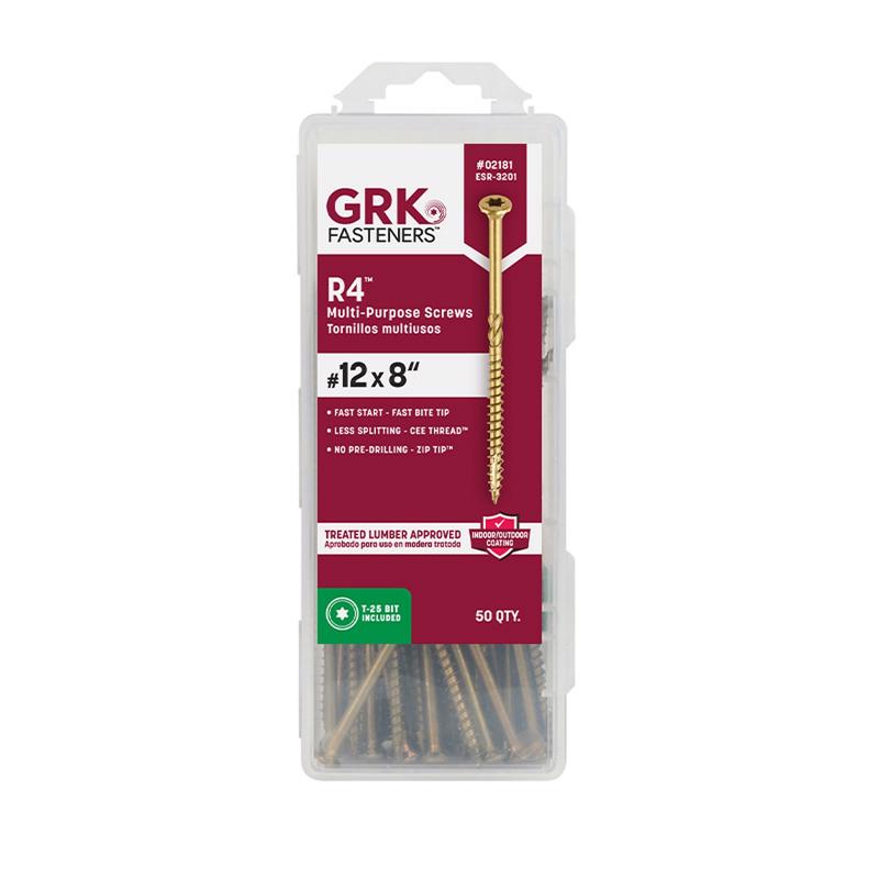 GRK Fasteners R4 No. 12 X 8 in. L Star Climatek W-Cut Framing Screws 50 pk