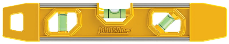 Johnson 8500M Torpedo Level, 1 mm/m Accuracy, 9 in L, 3-Vial, Magnetic, Aluminum