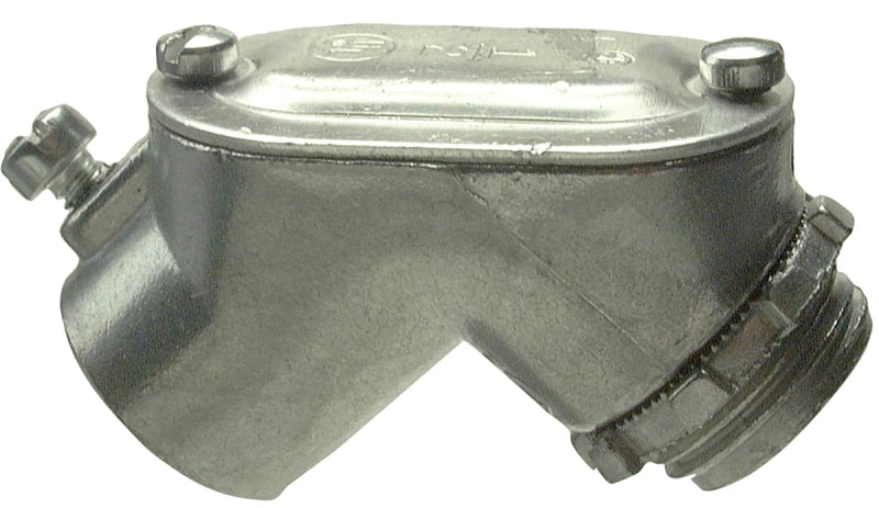 Halex 14307 EMT Set Screw Pull Elbow, 90 deg Angle, 3/4 in, Zinc, Pack of 5