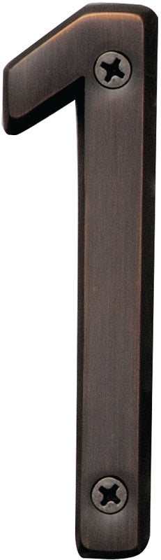 Hy-Ko BR-42OWB, Prestige Series BR-42OWB/1 House Number, Character: 1, 4 in H Character, Solid Brass, Pack of 3