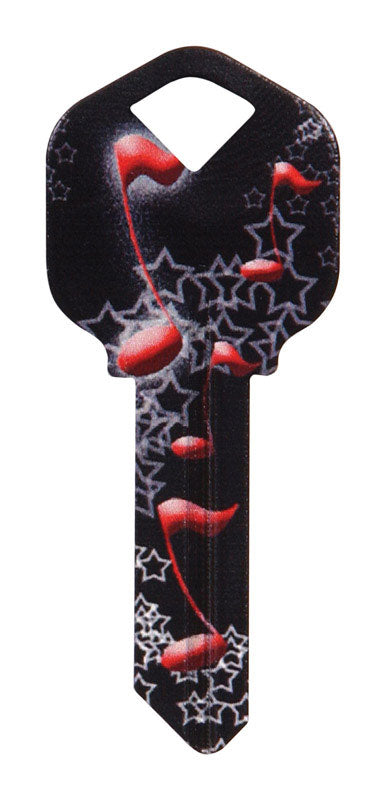 HILLMAN Wackey Music Notes House/Office Universal Key Blank KW1 Single, Pack of 6
