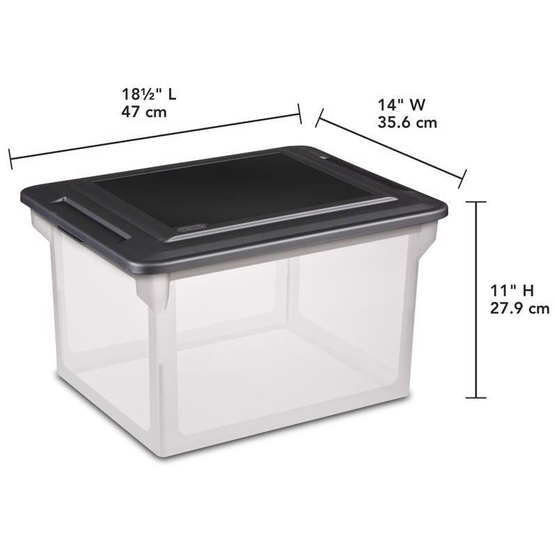 Sterilite 4.4 cu ft Black/Clear Storage Unit 11 in. H X 14 in. W X 18.5 in. D Stackable, Pack of 4