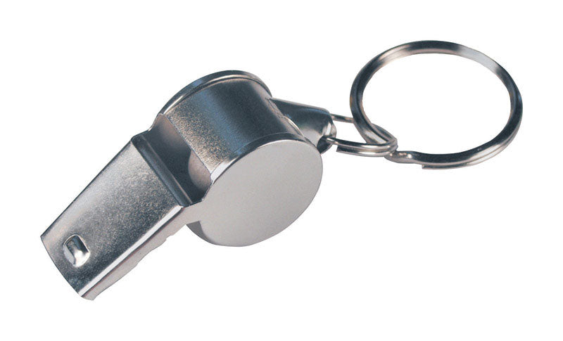 HILLMAN Metal/Plastic Silver Whistle Keychain, Pack of 5