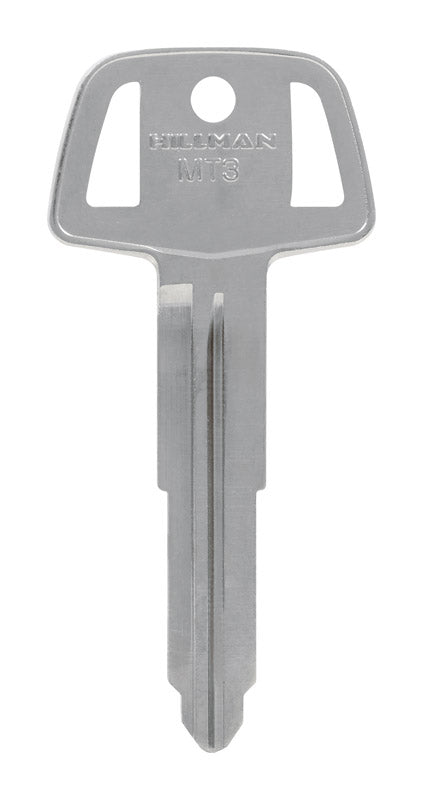 HILLMAN Traditional Key Automotive Key Blank Double For Mitsubishi Silver, Pack of 10