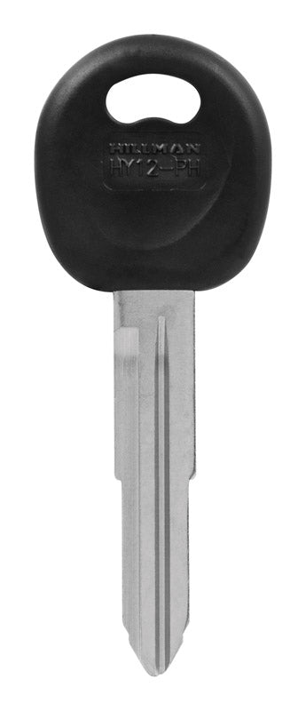 HILLMAN Traditional Key Automotive Key Blank Double For Hyundai Black/Silver, Pack of 5