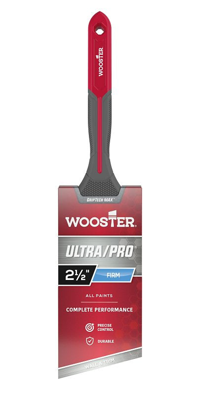 Wooster Ultra/Pro GRIPTECH MAX Series G4174-212 Paint Brush, 2-1/2 in W, Firm Brush, 2-7/8 in L Bristle, Angular Handle