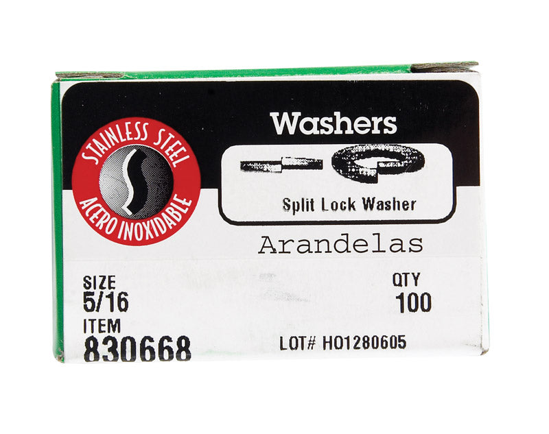 HILLMAN 5/16 in. D Stainless Steel Split Lock Washer 100 pk