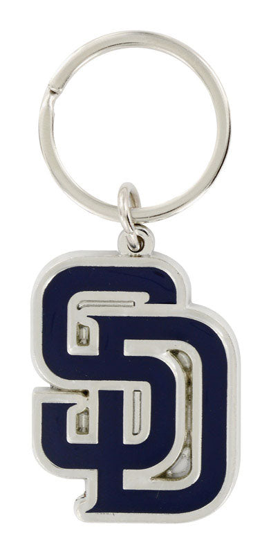 HILLMAN MLB Tempered Steel Blue Split Ring Keychain, Pack of 3