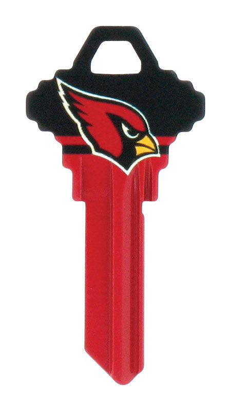 HILLMAN NFL Arizona Cardinals House/Office Key Blank 68 Single For Schlage Locks Red, Pack of 6