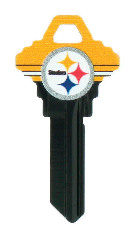 HILLMAN NFL Pittsburg Steelers House/Office Key Blank 68 Single For Schlage Locks Multicolored, Pack of 6