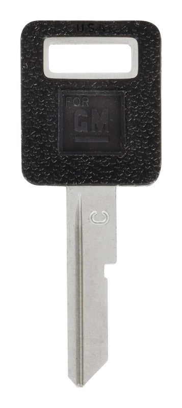 HILLMAN Traditional Key Automotive Key Blank Single For GM Black/Silver, Pack of 5