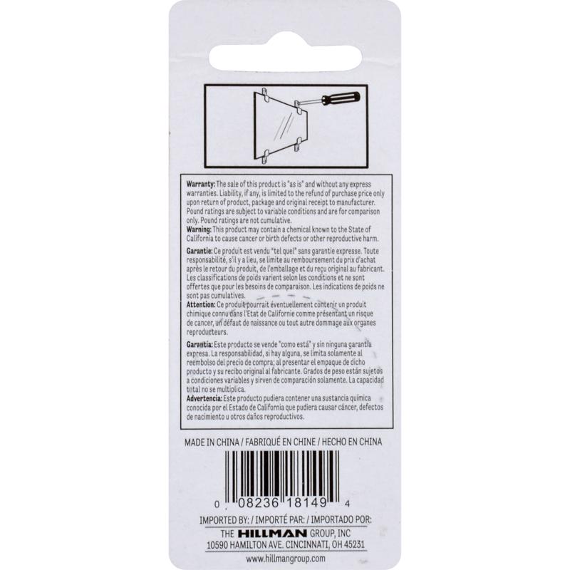 HILLMAN Zinc Mirror Holder Kit 20 lb 4 pk, Pack of 10
