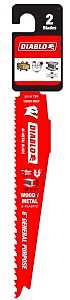 Diablo DS0614BGP2 Reciprocating Saw Blade, Applicable Materials: Metal, Plastic, Wood, 6 in L, 8/14 TPI