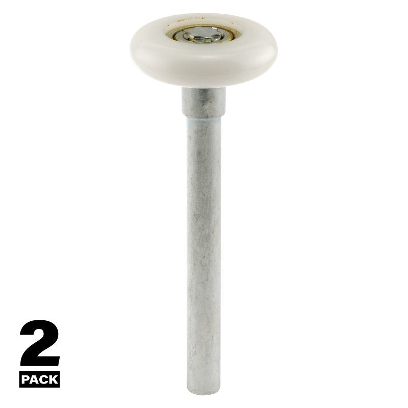 Prime-Line GD 52140 Door Roller, 1-7/8 in Dia Roller, 1/2 in W Roller, Steel, White