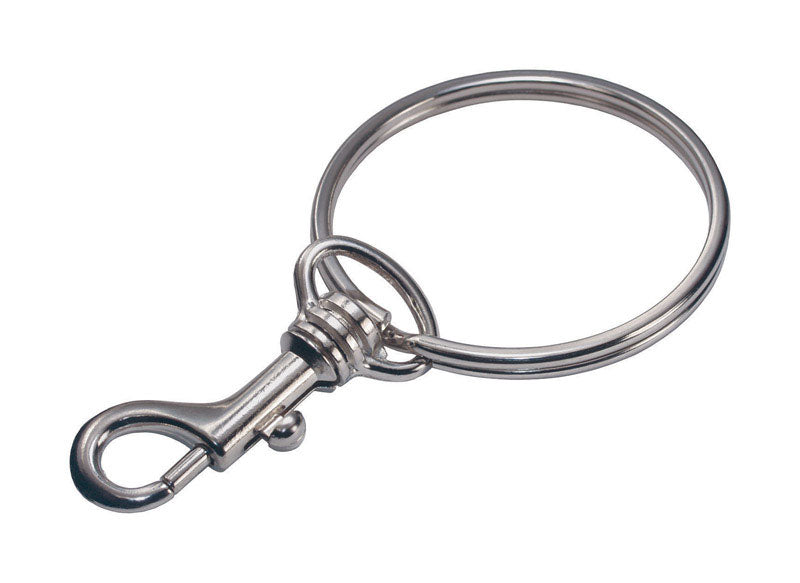 HILLMAN 2 in. D Metal Silver Belt Hooks/Pocket Chains Keychain, Pack of 5