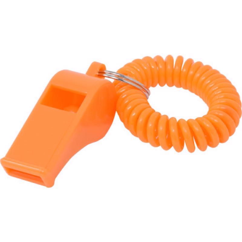 HILLMAN Plastic Assorted Sporting Whistle Wrist Coil Keychain, Pack of 24