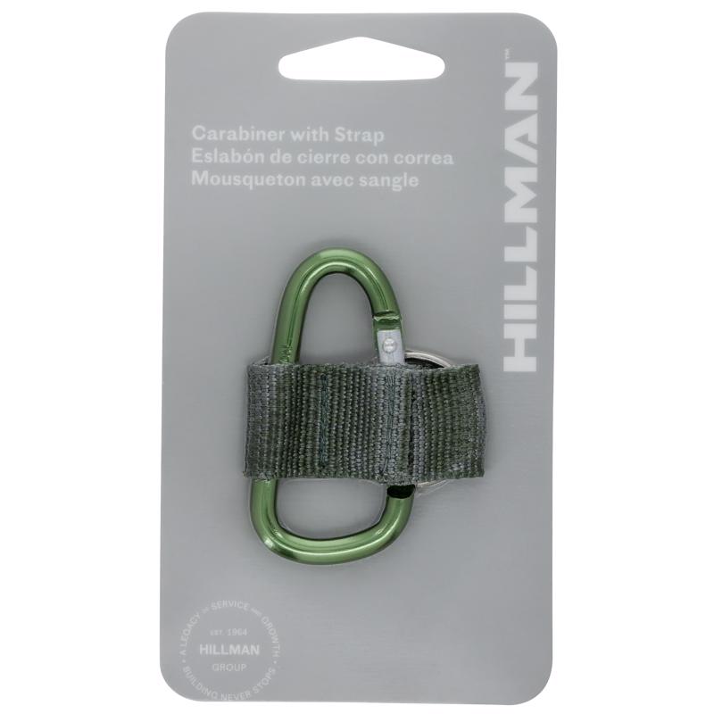 HILLMAN Steel Multicolored Carabiner with Strap Carabiner, Pack of 5